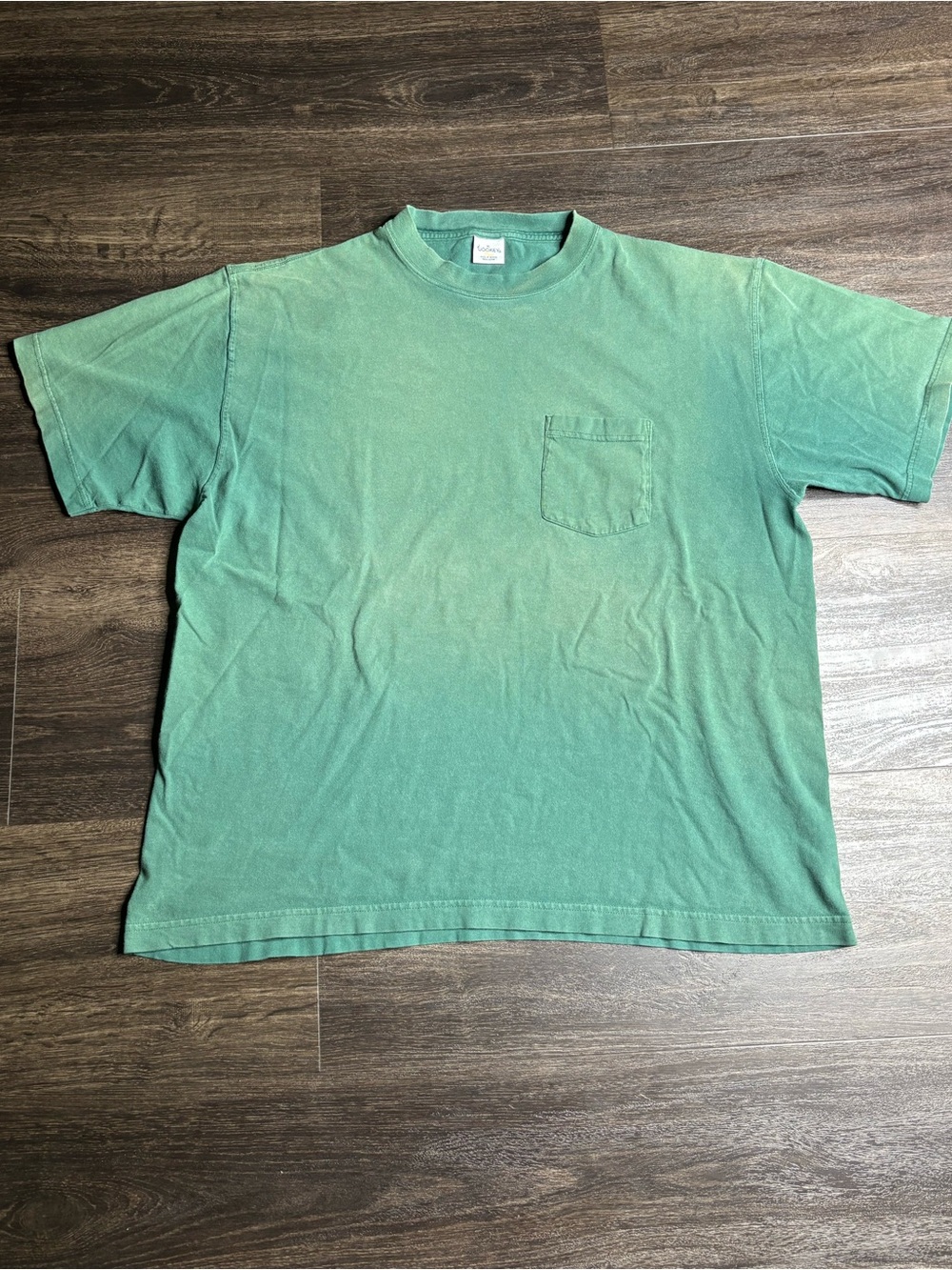 Vintage Faded Distressed Green Pocket Tshirt